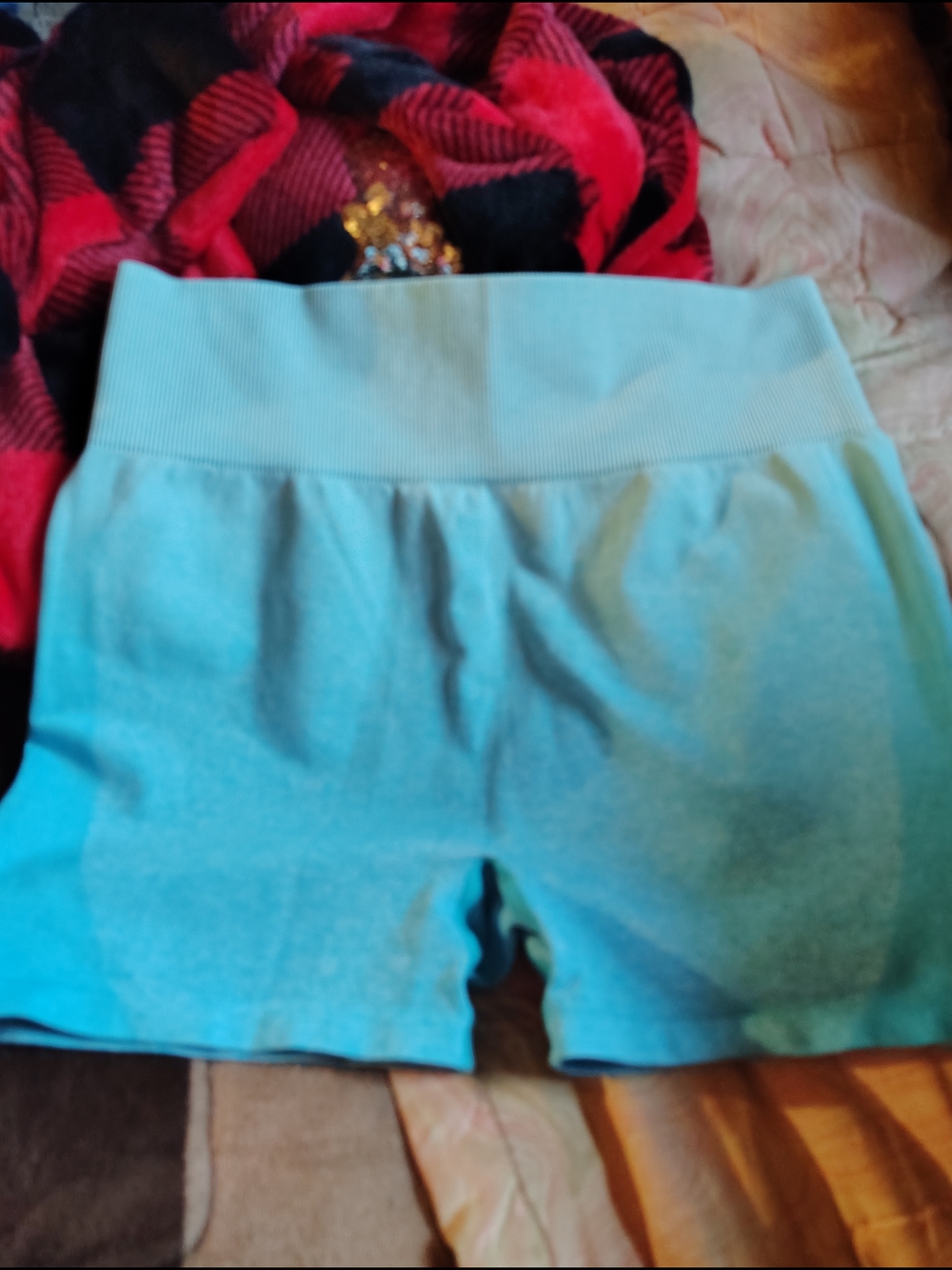 PINK Victoria's Secret Aqua High-Waist Bike Shorts